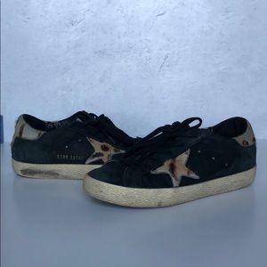 Golden Goose Black and Leopard Detail sneakers